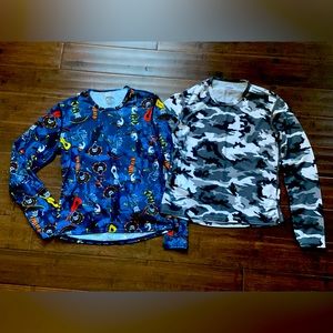 2 Youth Pepper Skins Crewneck long sleeve base layer tops Youth M boy or girl